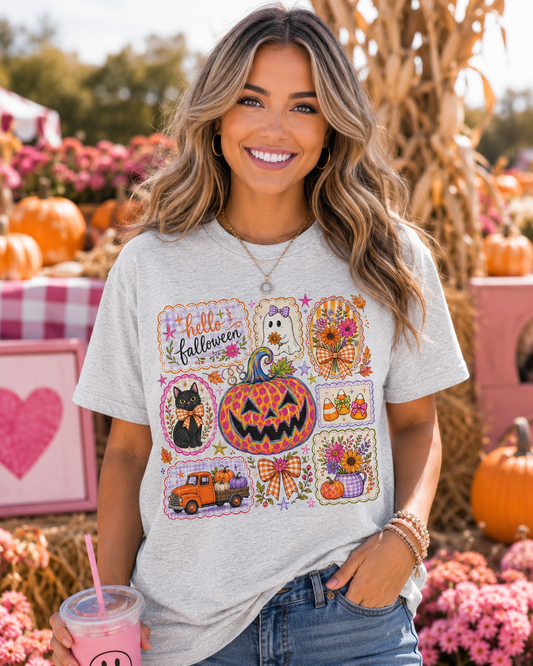 Hello Falloween Collage Tee