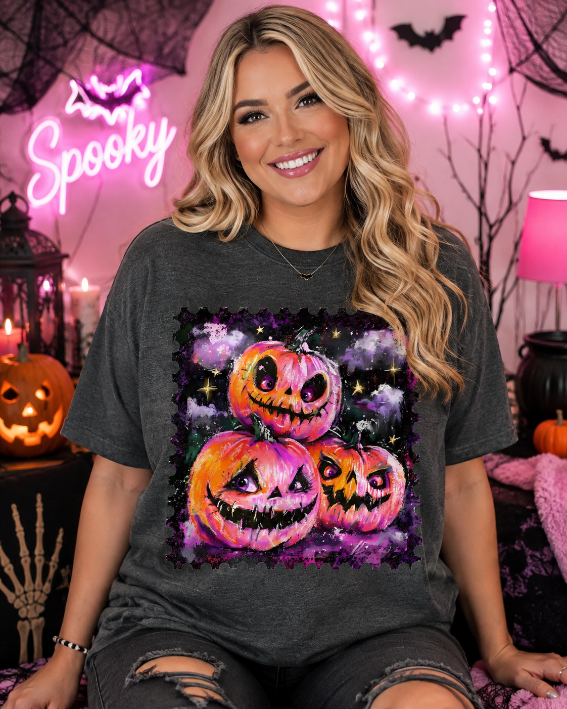 Spooky Galaxy Pumpkins Tee