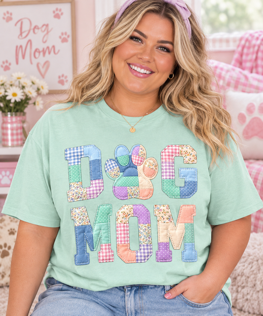 Dog Mom Patchwork Tee