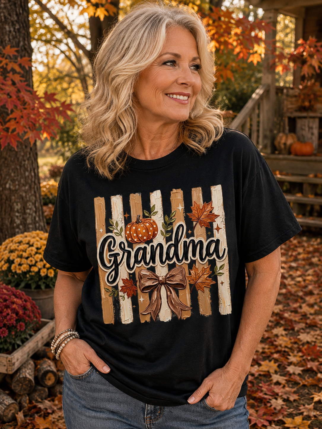 Grandma Fall Bow Tee