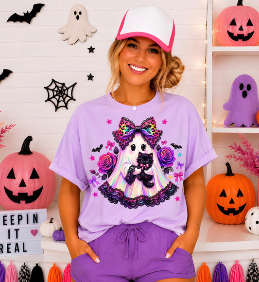 Ghost and Cat Bow Tee